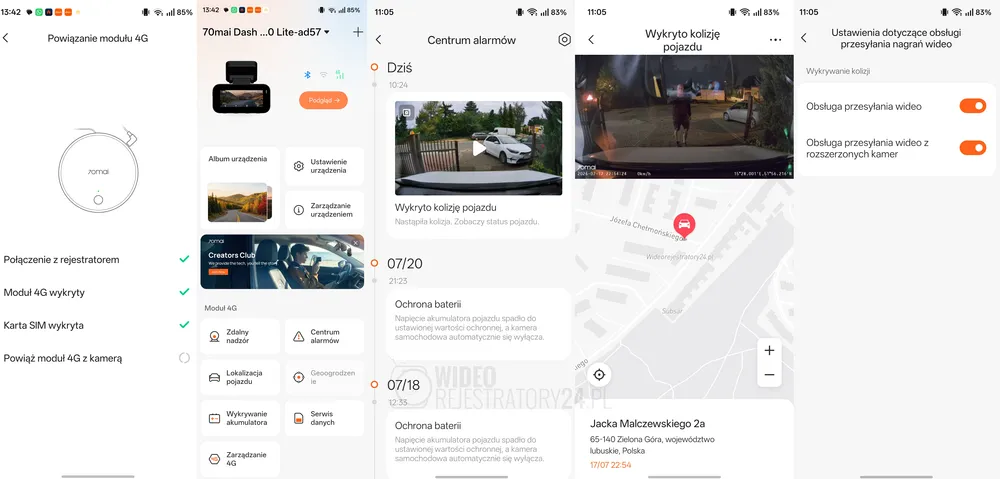 a810 lite kamera samochodowa z internetową chmurą